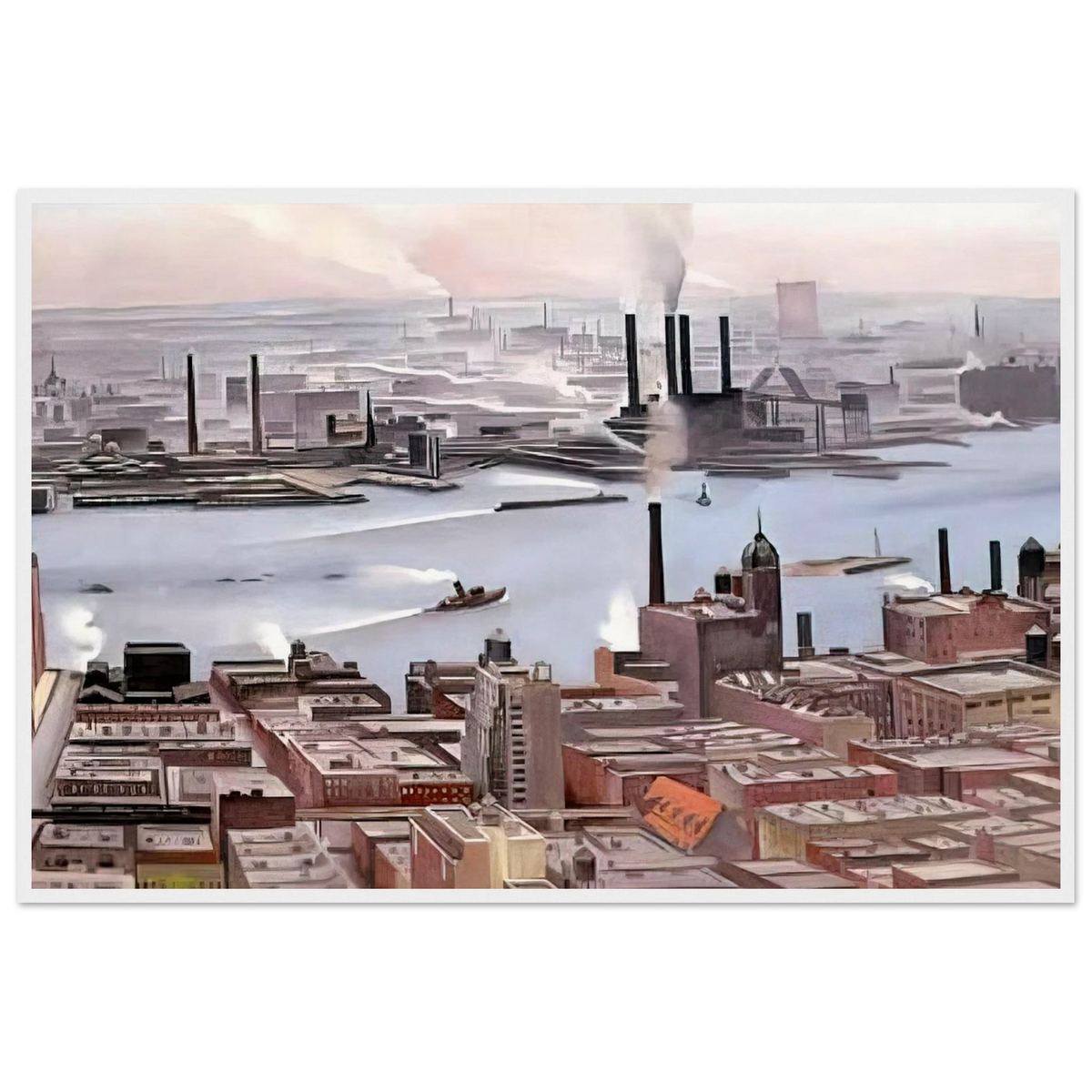 East River from the Thirtieth Story of the Shelton Hotel Framed Poster | Georgia O'Keeffe Framed Prints Wall Art | Georgia O Keeffe Prints