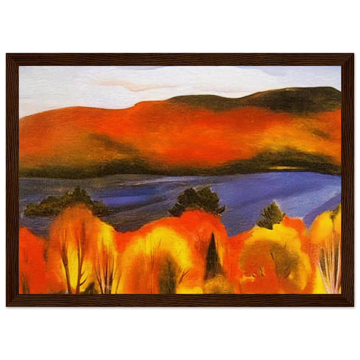 Lake George, Autumn Framed Poster | Georgia O'Keeffe Framed Prints Wall Art | Georgia O Keeffe Prints