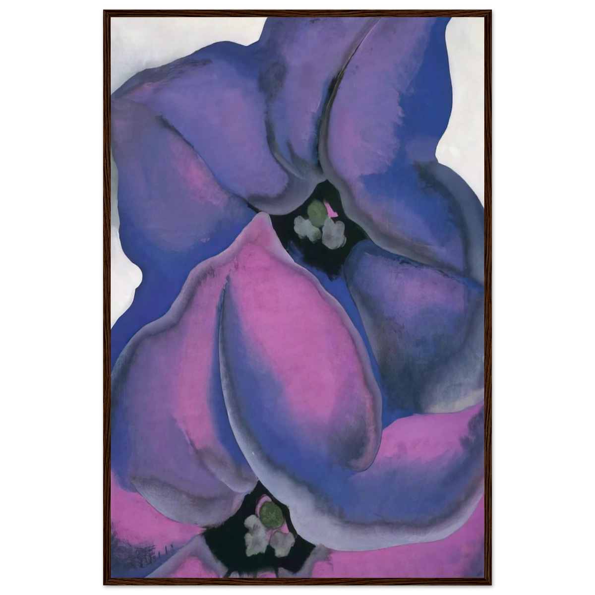 Purple Petunias Framed Poster | Georgia O'Keeffe Framed Prints Wall Art | Georgia O Keeffe Prints