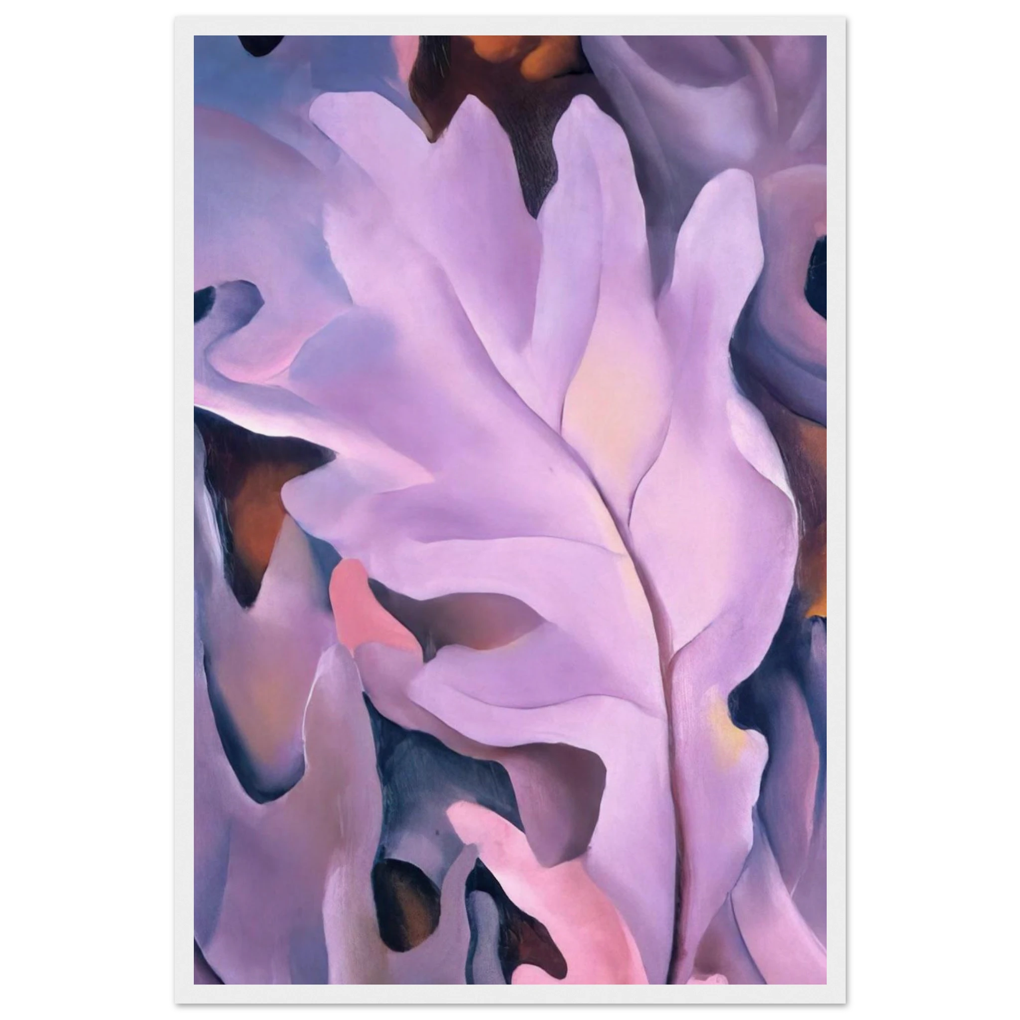 Purple Leaves Framed Poster | Georgia O'Keeffe Framed Prints Wall Art | Georgia O Keeffe Prints