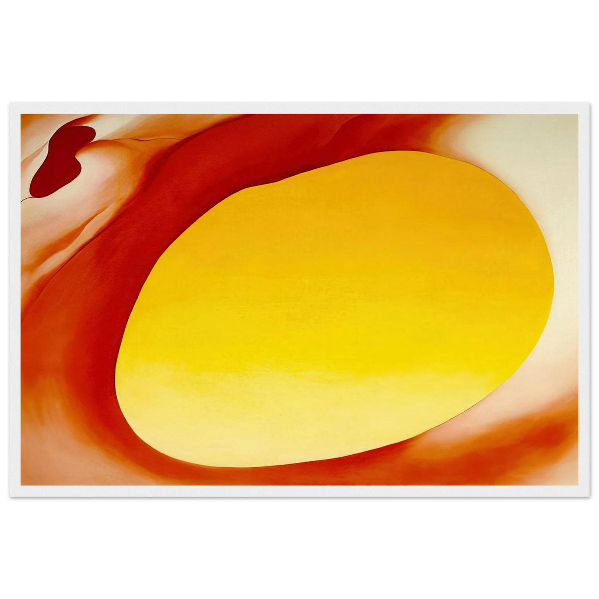 Pelvis Series - Red with Yellow Framed Poster | Georgia O'Keeffe Framed Prints Wall Art | Georgia O Keeffe Prints
