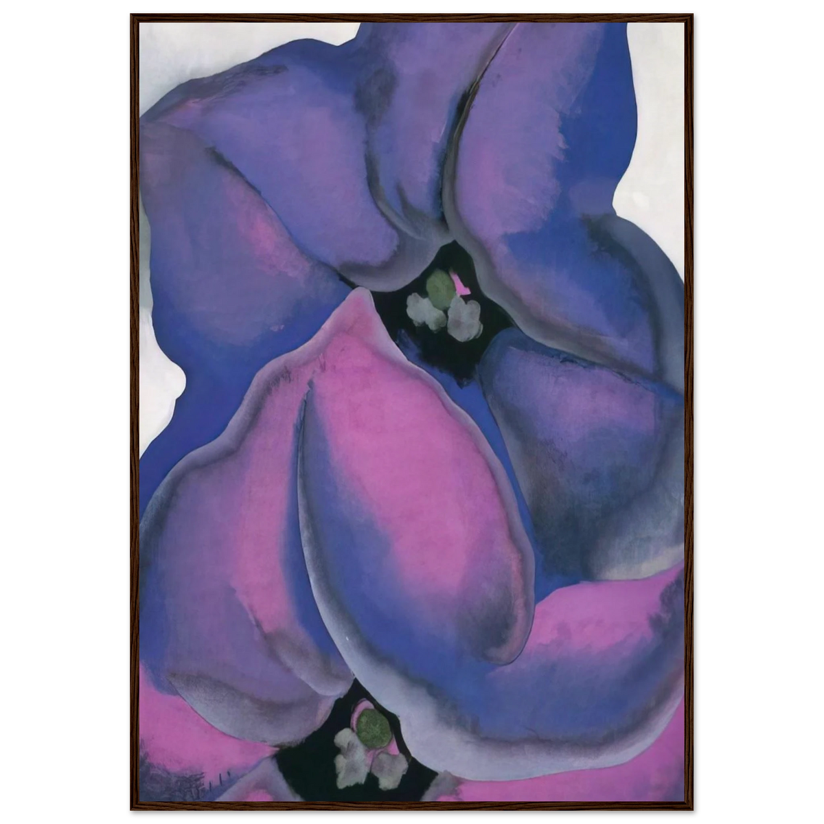 Purple Petunias Framed Poster | Georgia O'Keeffe Framed Prints Wall Art | Georgia O Keeffe Prints