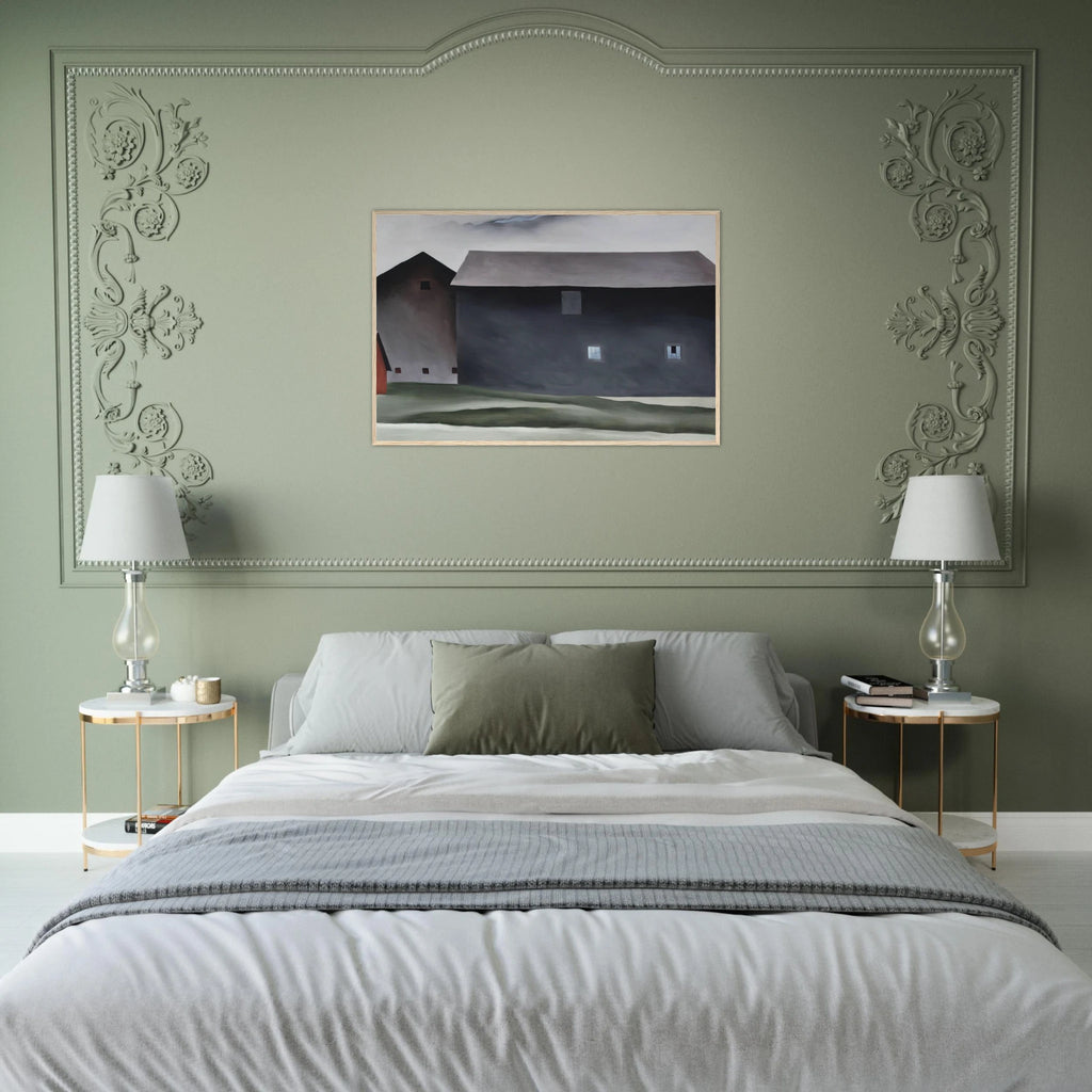 Lake George Barns Framed Poster | Georgia O'Keeffe Framed Prints Wall Art | Georgia O Keeffe Prints