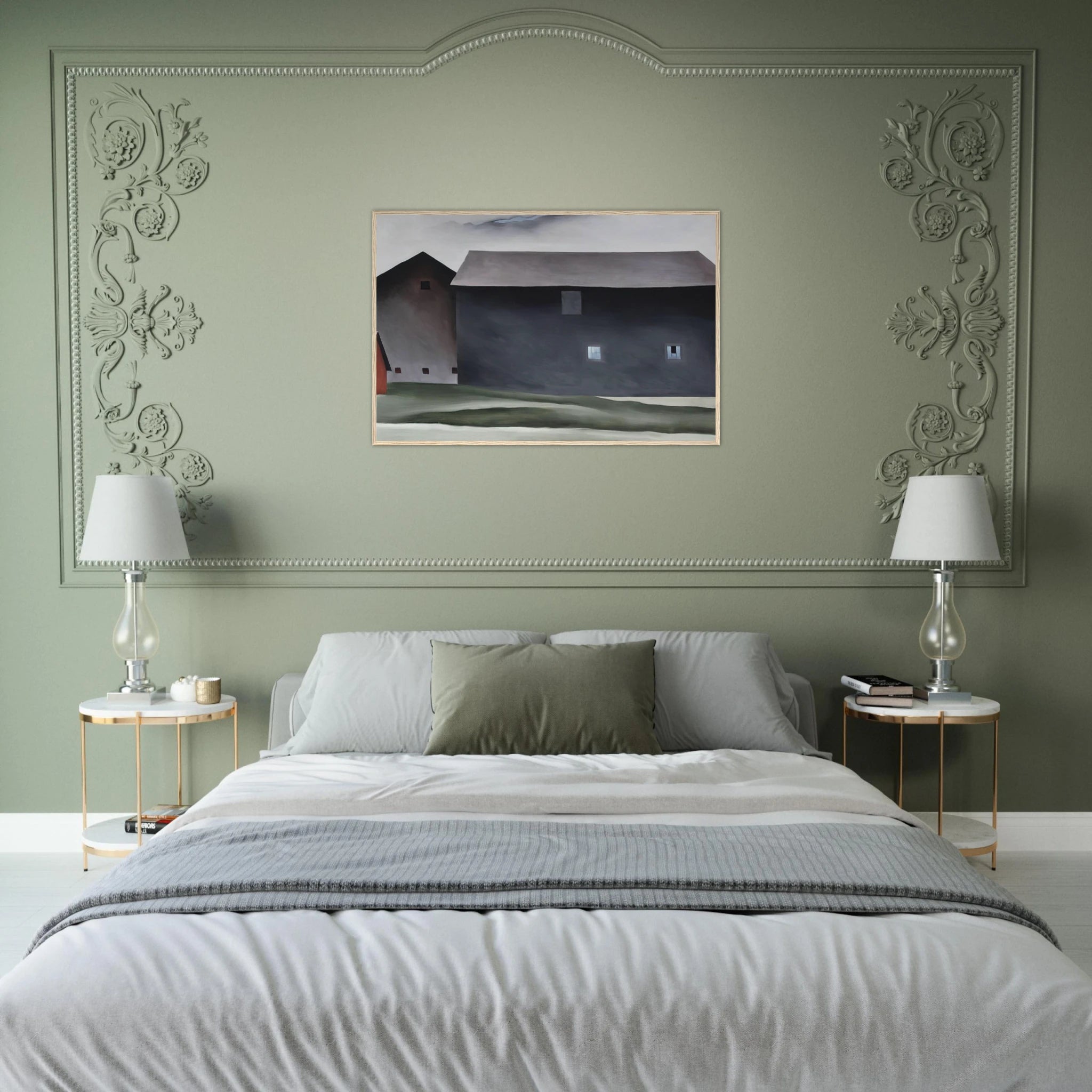 Lake George Barns Framed Poster | Georgia O'Keeffe Framed Prints Wall Art | Georgia O Keeffe Prints