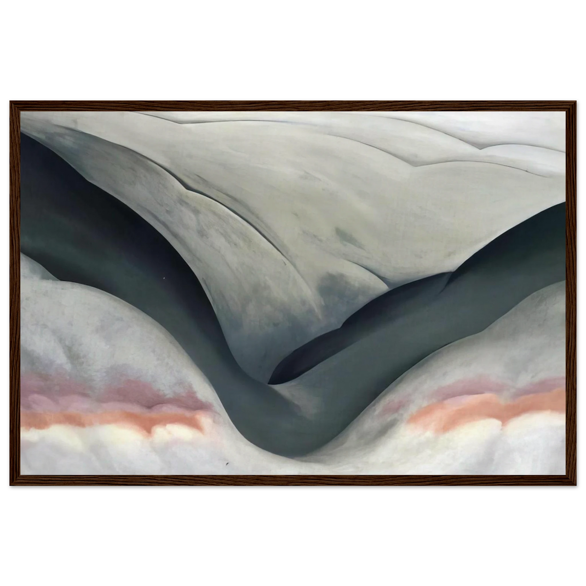 Black Place, Grey and Pink Framed Poster | Georgia O'Keeffe Framed Prints Wall Art | Georgia O Keeffe Prints