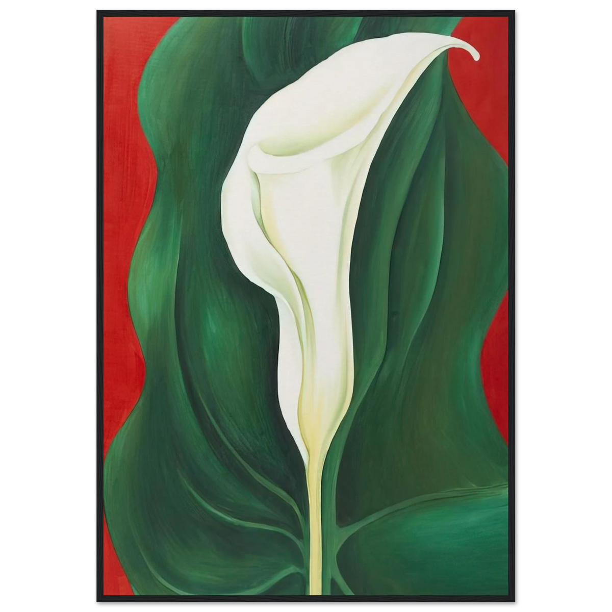 Single Calla Lily  Red  Framed Poster | Georgia O'Keeffe Framed Prints Wall Art | Georgia O Keeffe Prints
