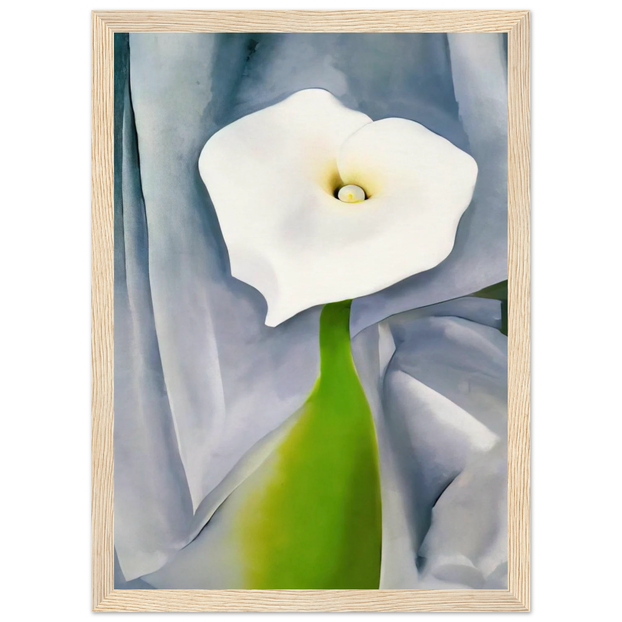 Calla Lily on Grey Framed Poster | Georgia O'Keeffe Framed Prints Wall Art | Georgia O Keeffe Prints