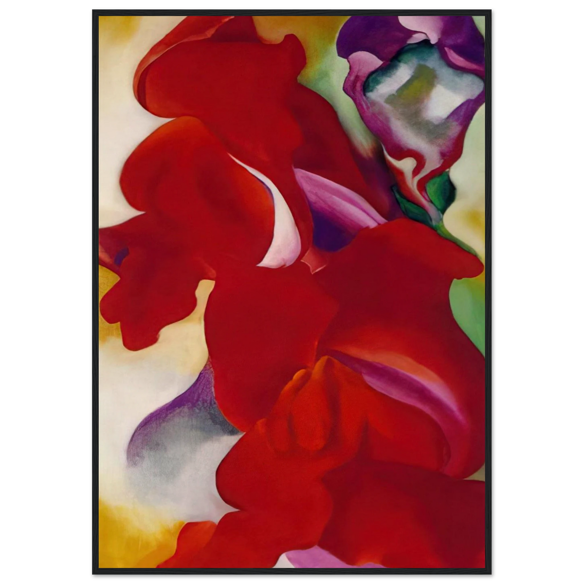 Red Snapdragons Framed Poster | Georgia O'Keeffe Framed Prints Wall Art | Georgia O Keeffe Prints