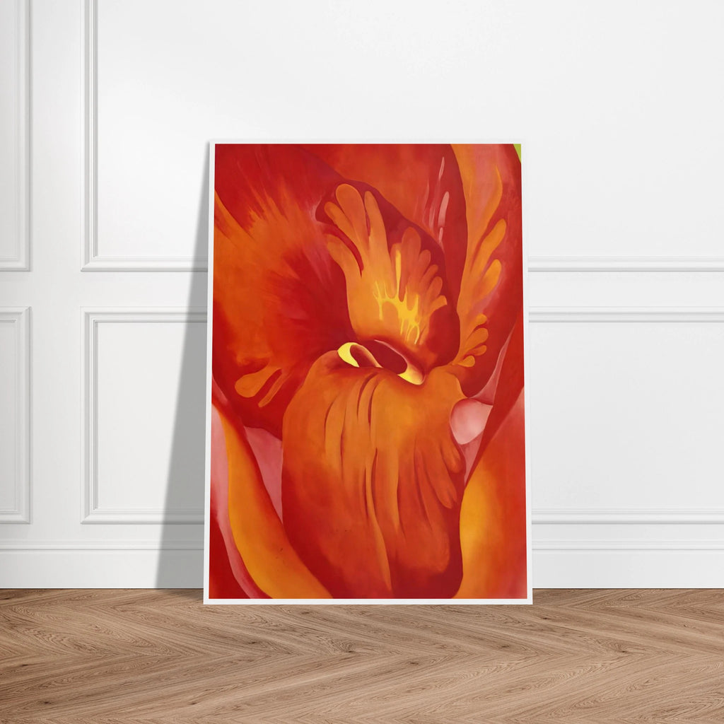 Canna Red and Orange Framed Poster | Georgia O'Keeffe Framed Prints Wall Art | Georgia O Keeffe Prints