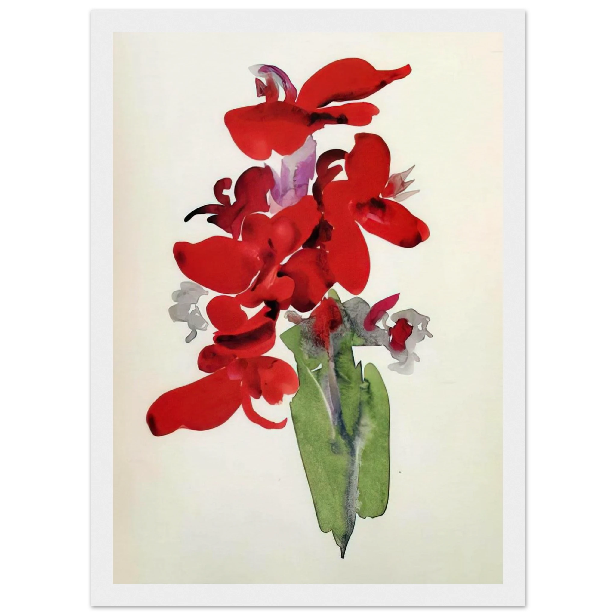 Red Canna Framed Poster | Georgia O'Keeffe Framed Prints Wall Art | Georgia O Keeffe Prints
