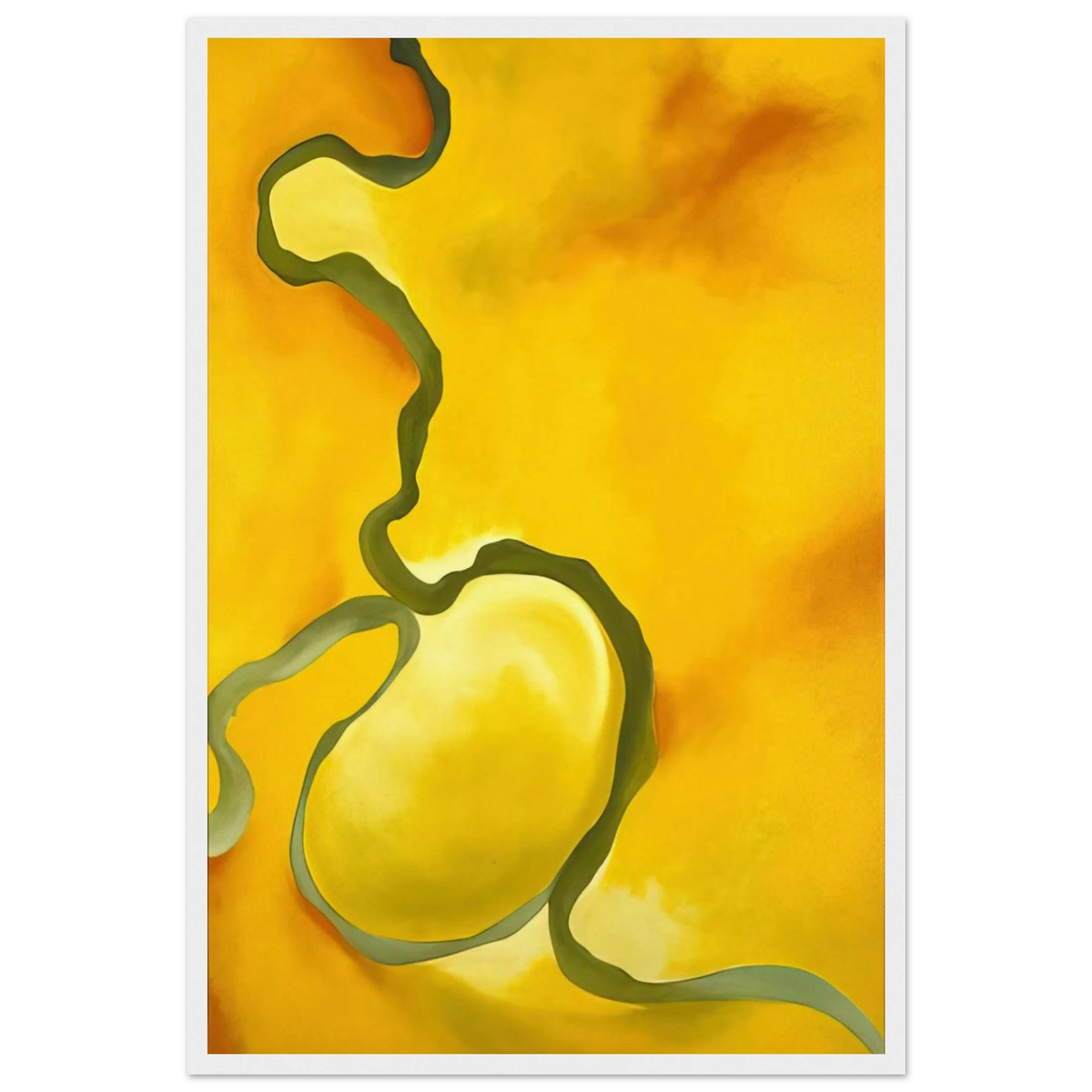 Green, Yellow and Orange Framed Poster | Georgia O'Keeffe Framed Prints Wall Art | Georgia O Keeffe Prints