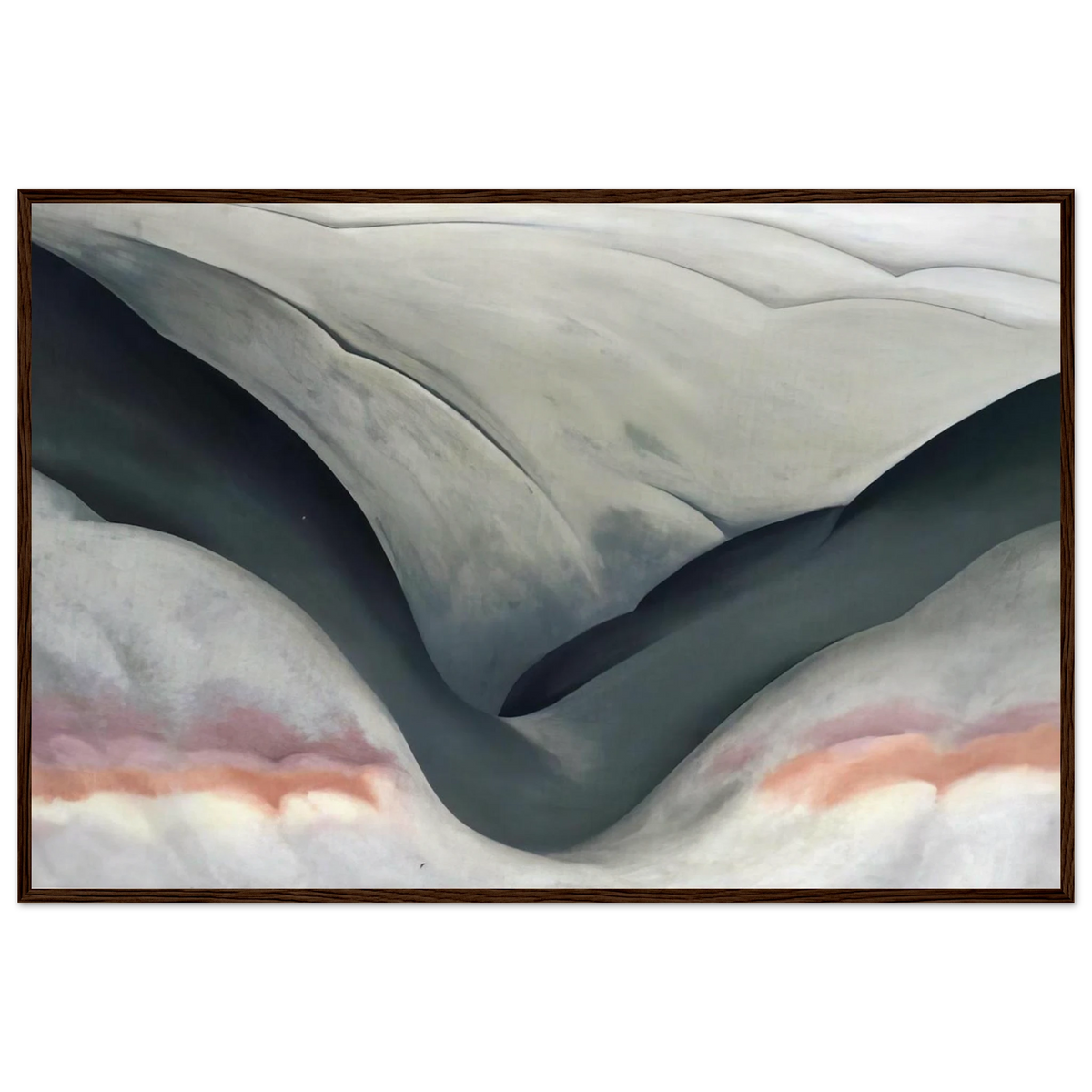 Black Place, Grey and Pink Framed Poster | Georgia O'Keeffe Framed Prints Wall Art | Georgia O Keeffe Prints