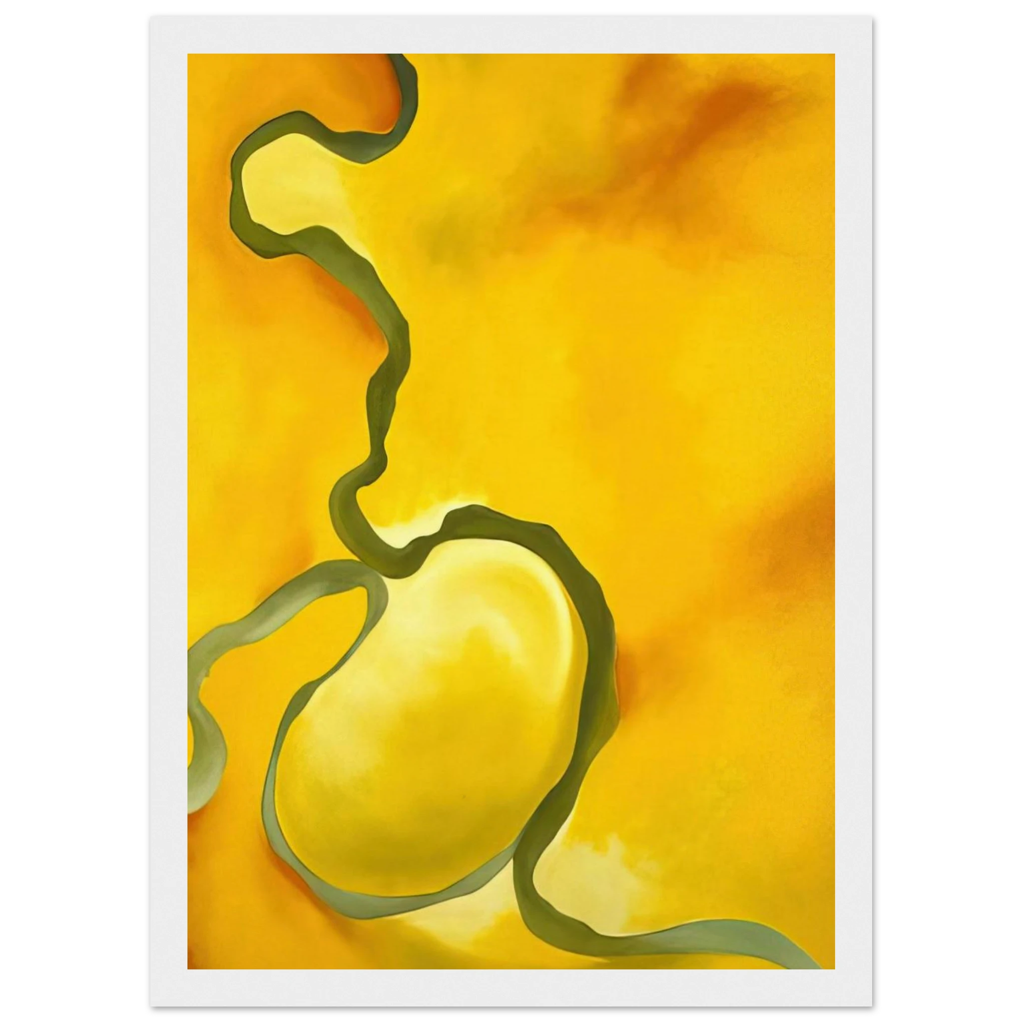 Green, Yellow and Orange Framed Poster | Georgia O'Keeffe Framed Prints Wall Art | Georgia O Keeffe Prints