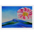 Hollyhock Pink with Pedernal Framed Poster | Georgia O'Keeffe Framed Prints Wall Art | Georgia O Keeffe Prints