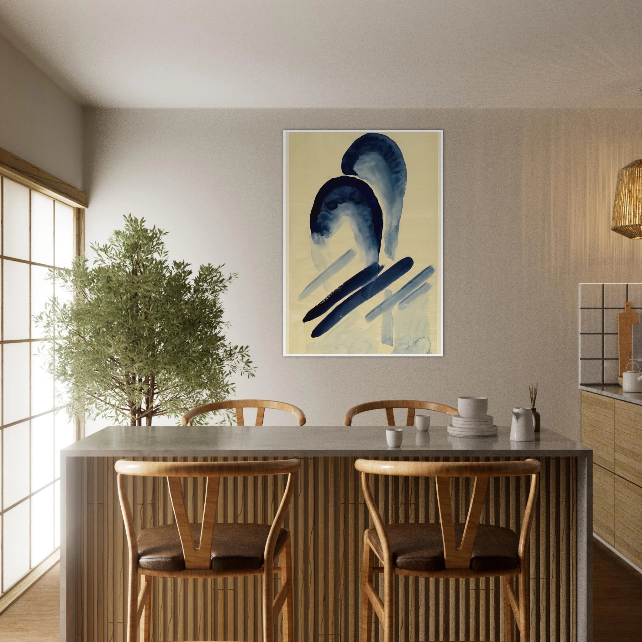 Blue-03 Framed Poster | Georgia O'Keeffe Framed Prints Wall Art | Georgia O Keeffe Prints