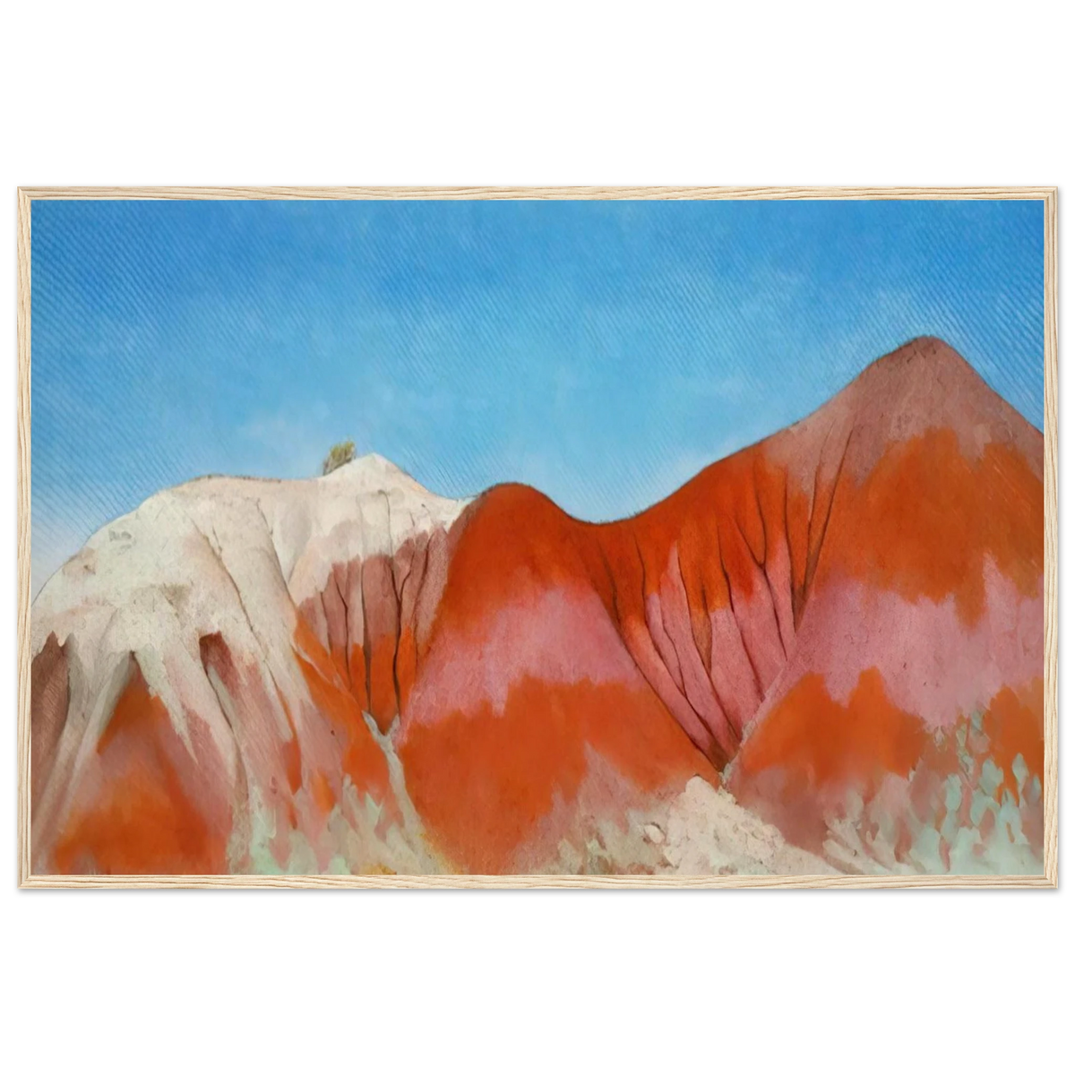 Series near abiquiu, New Mexico - Hills to the left Framed Poster | Georgia O'Keeffe Framed Prints Wall Art | Georgia O Keeffe Prints