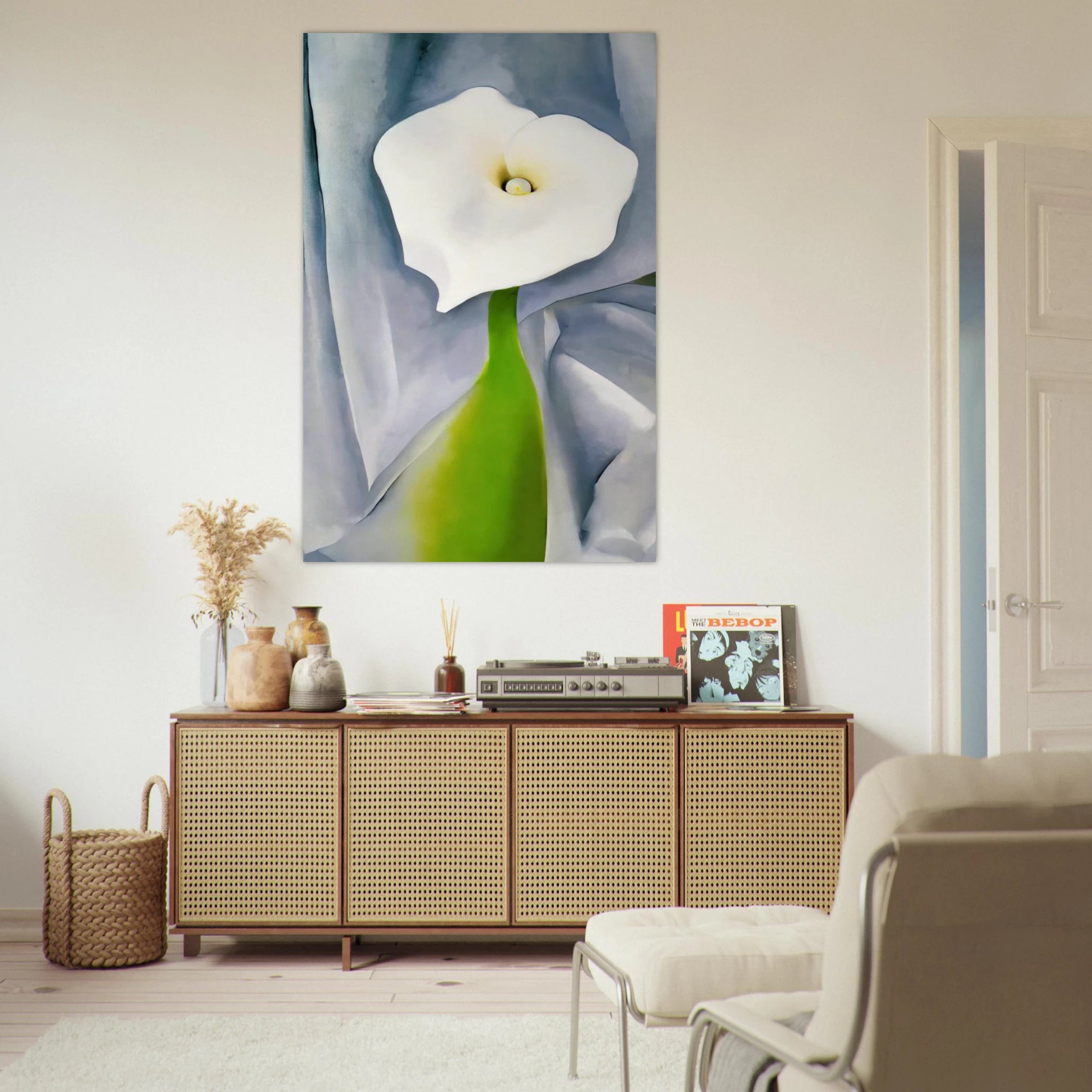 Calla Lily on Grey Poster | Georgia O'Keeffe Poster | Georgia O Keeffe Prints