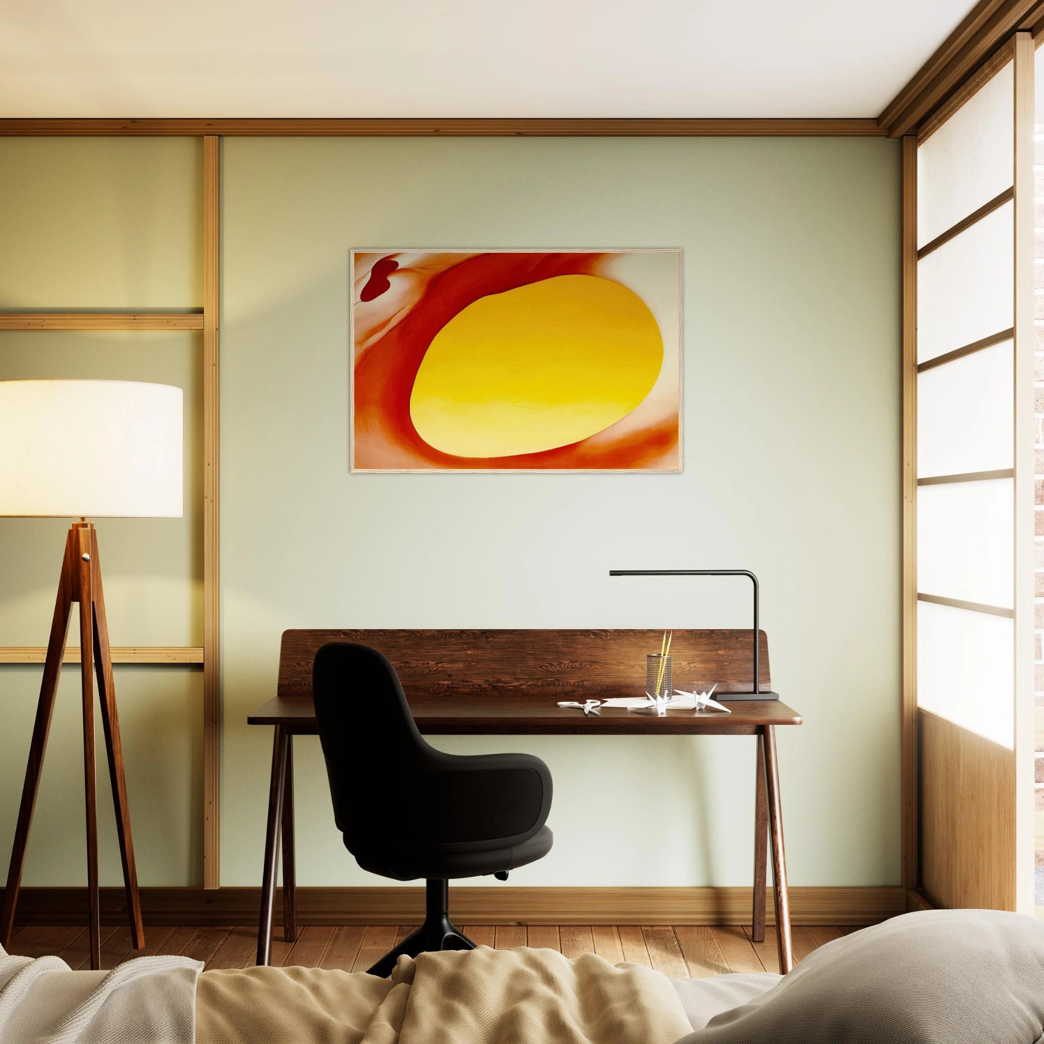 Pelvis Series - Red with Yellow Framed Poster | Georgia O'Keeffe Framed Prints Wall Art | Georgia O Keeffe Prints