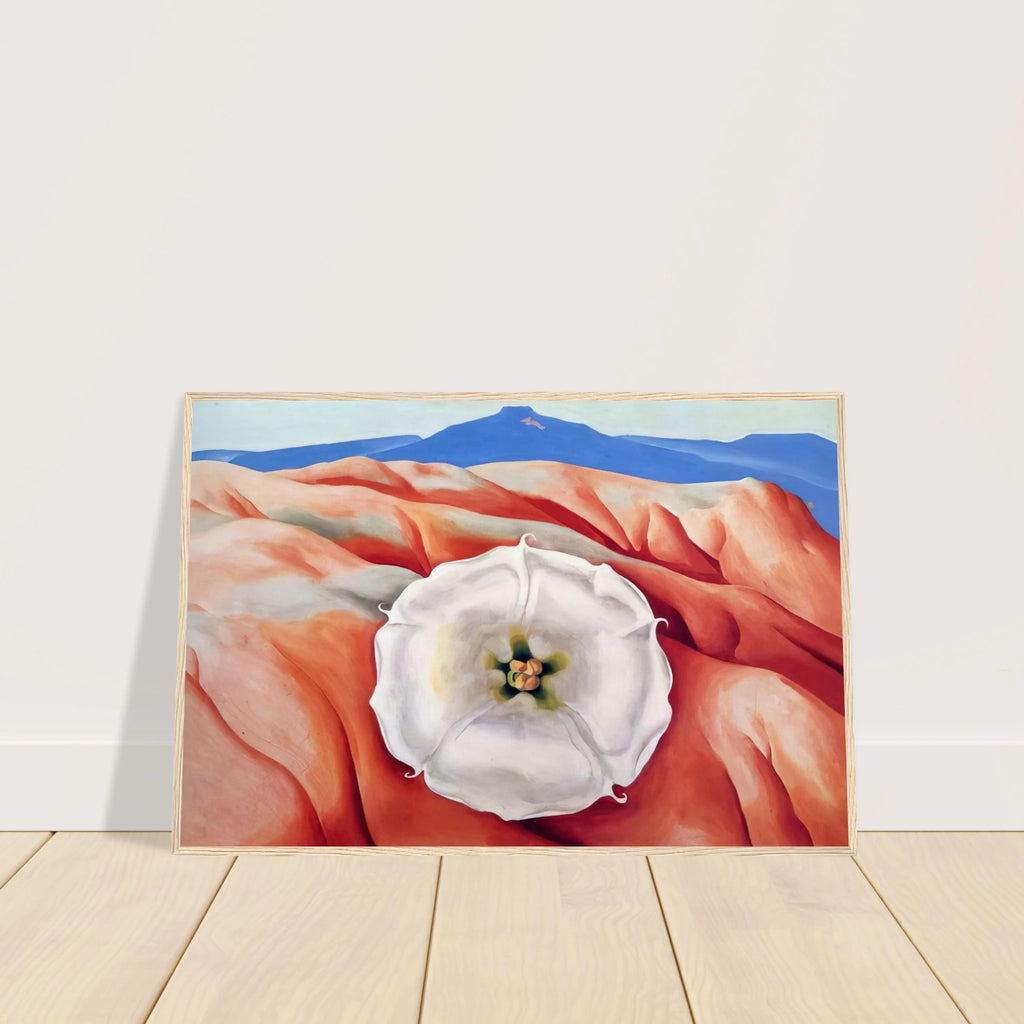 Red hills and white flower II Framed Poster | Georgia O'Keeffe Framed Prints Wall Art | Georgia O Keeffe Prints