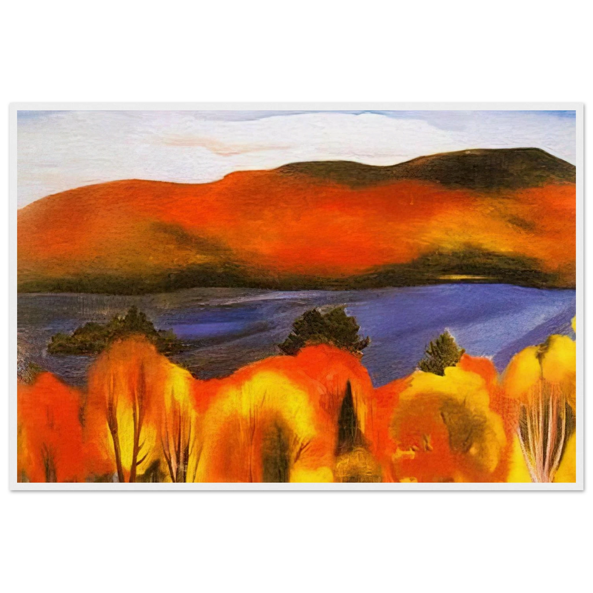 Lake George, Autumn Framed Poster | Georgia O'Keeffe Framed Prints Wall Art | Georgia O Keeffe Prints