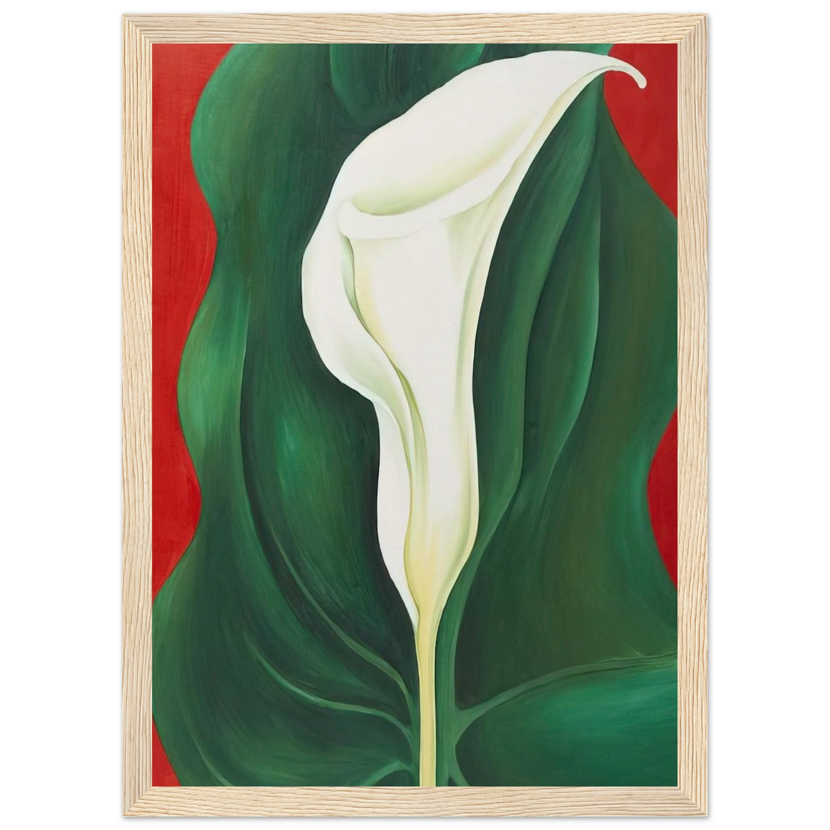 Single Calla Lily  Red  Framed Poster | Georgia O'Keeffe Framed Prints Wall Art | Georgia O Keeffe Prints