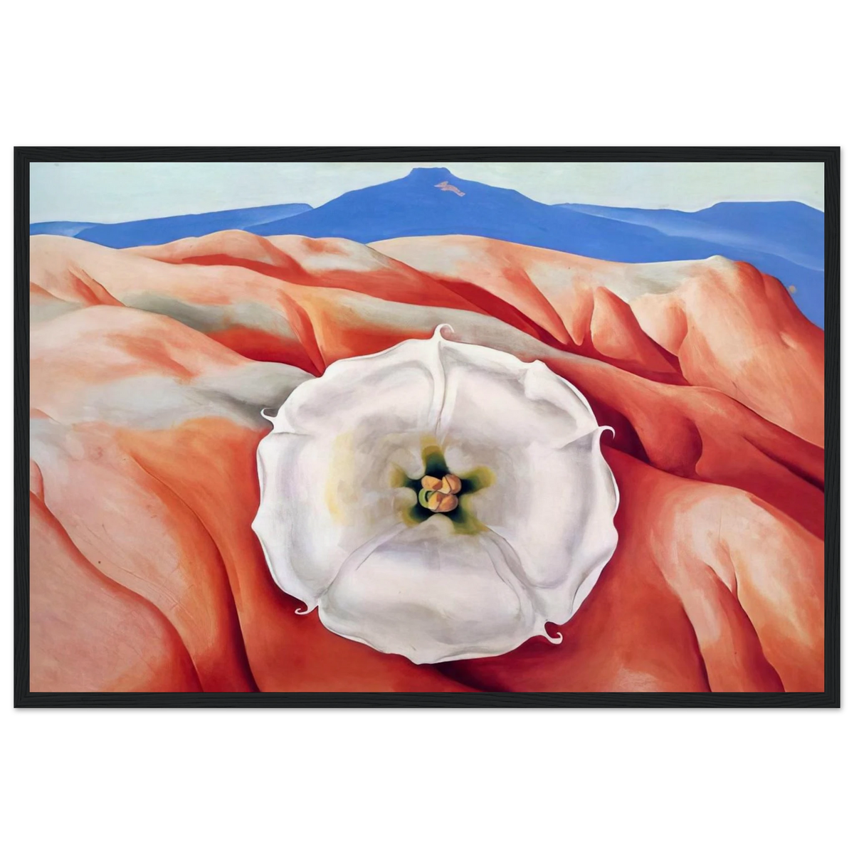 Red hills and white flower II Framed Poster | Georgia O'Keeffe Framed Prints Wall Art | Georgia O Keeffe Prints