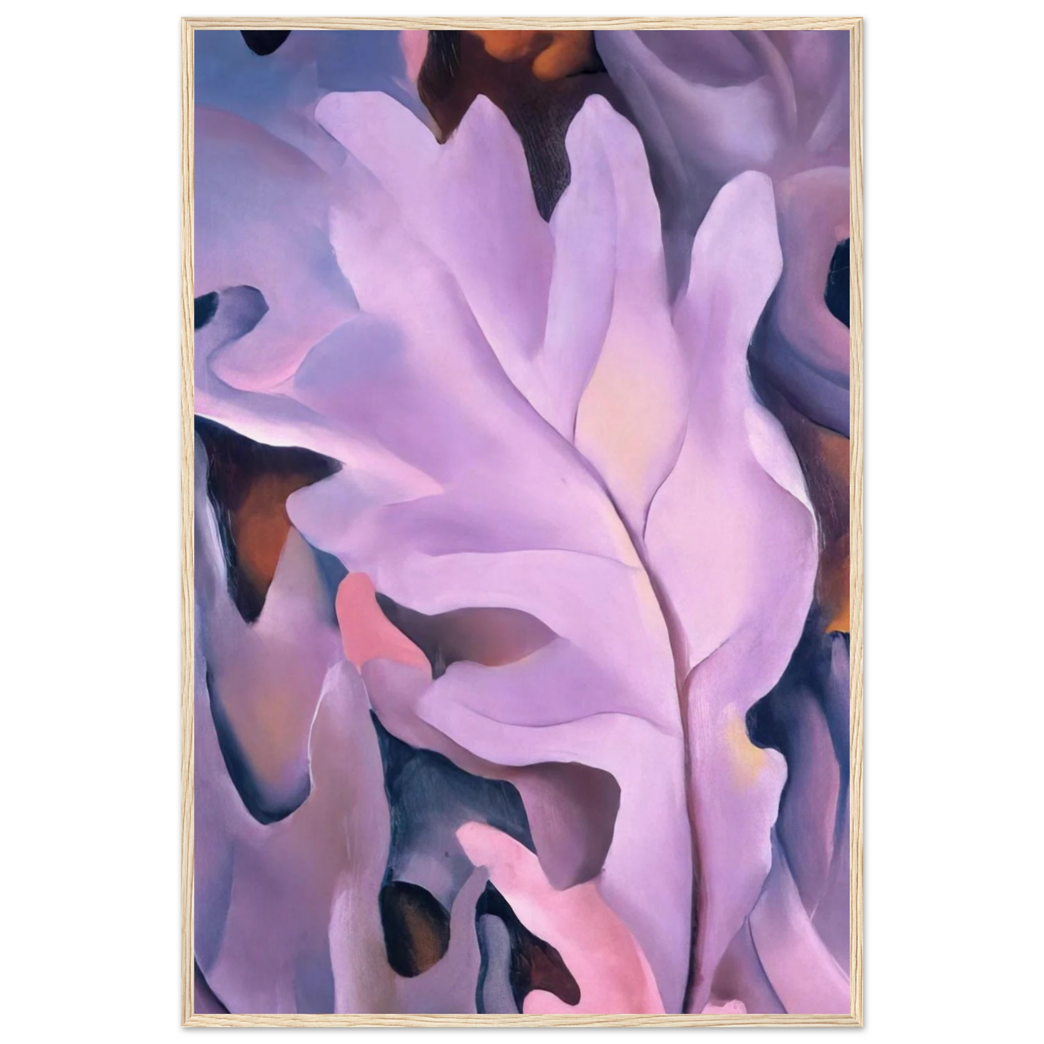 Purple Leaves Framed Poster | Georgia O'Keeffe Framed Prints Wall Art | Georgia O Keeffe Prints
