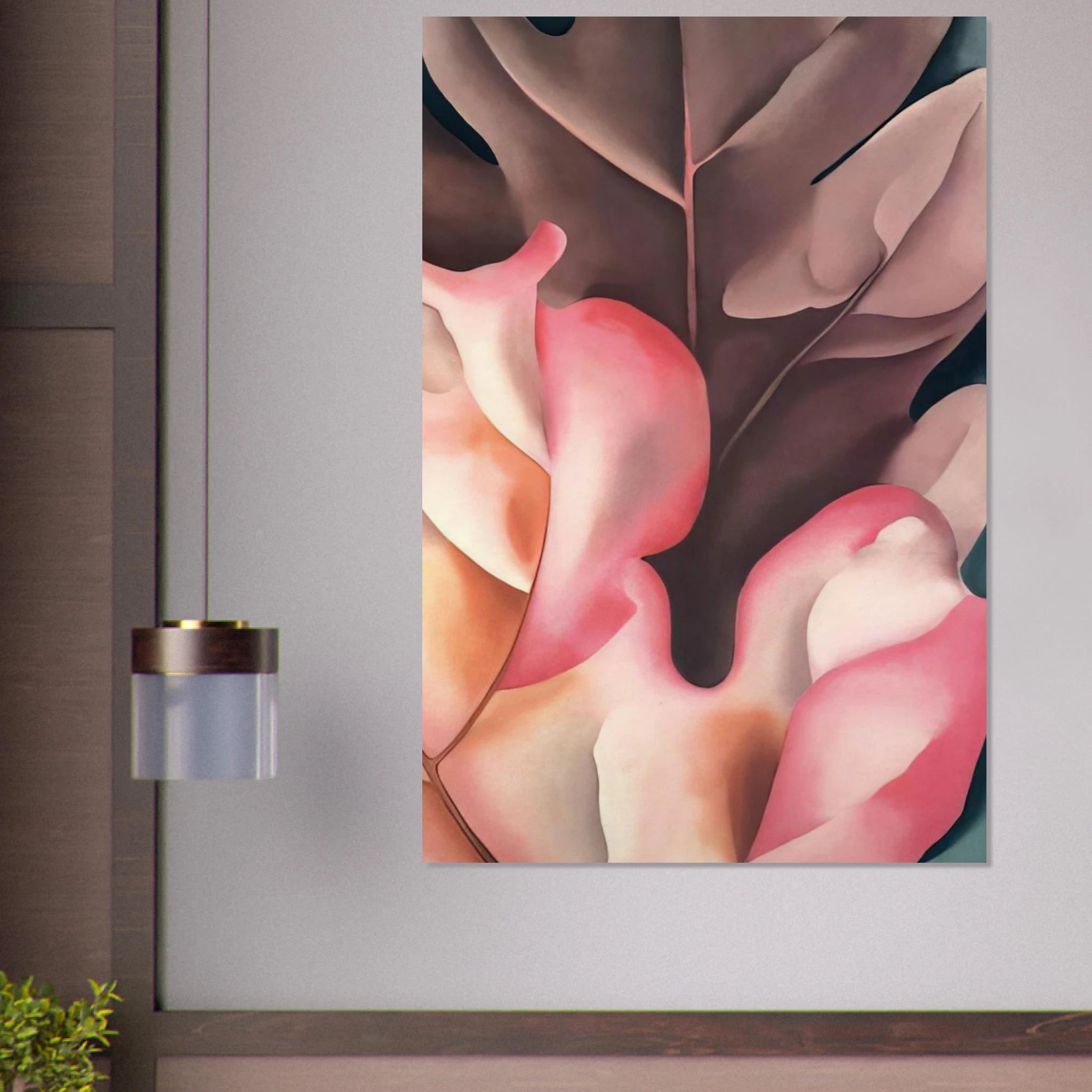 Oak Leaves Pink and Grey Poster | Georgia O'Keeffe Poster | Georgia O Keeffe Prints