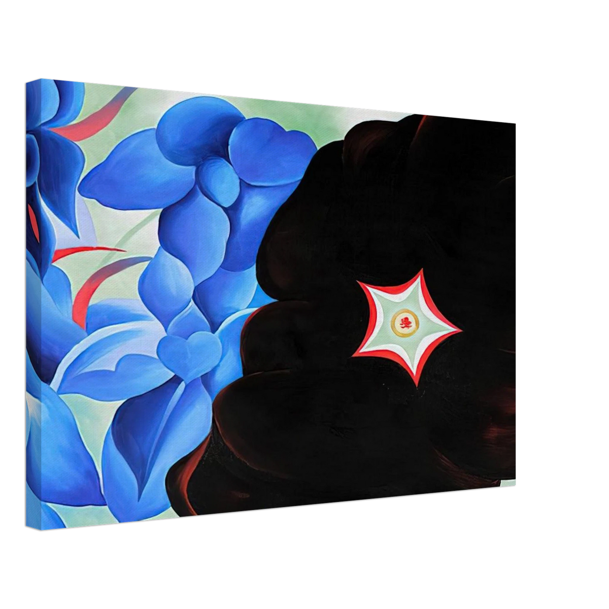 Black Hollyhock - Blue Larkspur Canvas | Georgia O'Keeffe Canvas | Georgia O Keeffe Prints