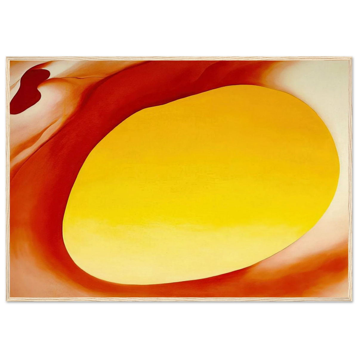 Pelvis Series - Red with Yellow Framed Poster | Georgia O'Keeffe Framed Prints Wall Art | Georgia O Keeffe Prints