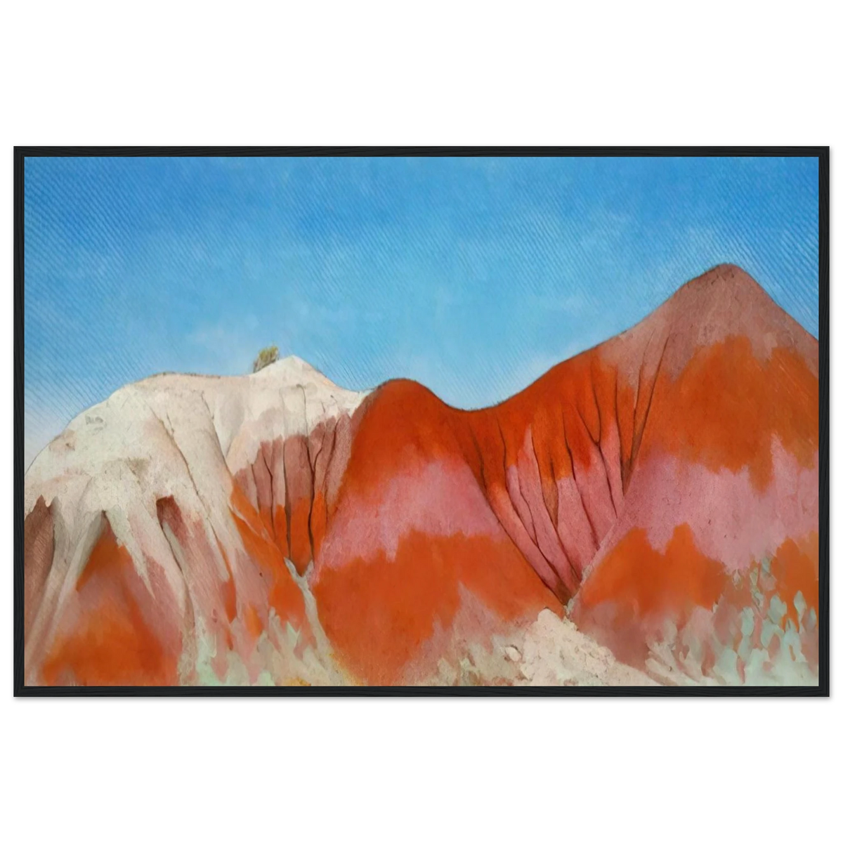 Series near abiquiu, New Mexico - Hills to the left Framed Poster | Georgia O'Keeffe Framed Prints Wall Art | Georgia O Keeffe Prints