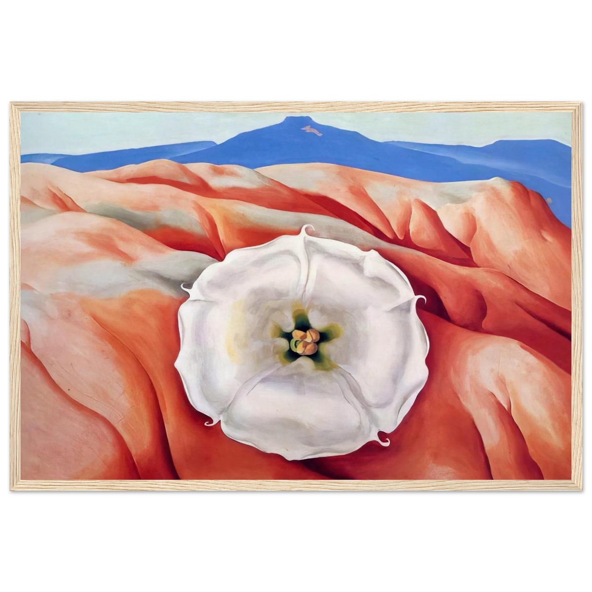 Red hills and white flower II Framed Poster | Georgia O'Keeffe Framed Prints Wall Art | Georgia O Keeffe Prints