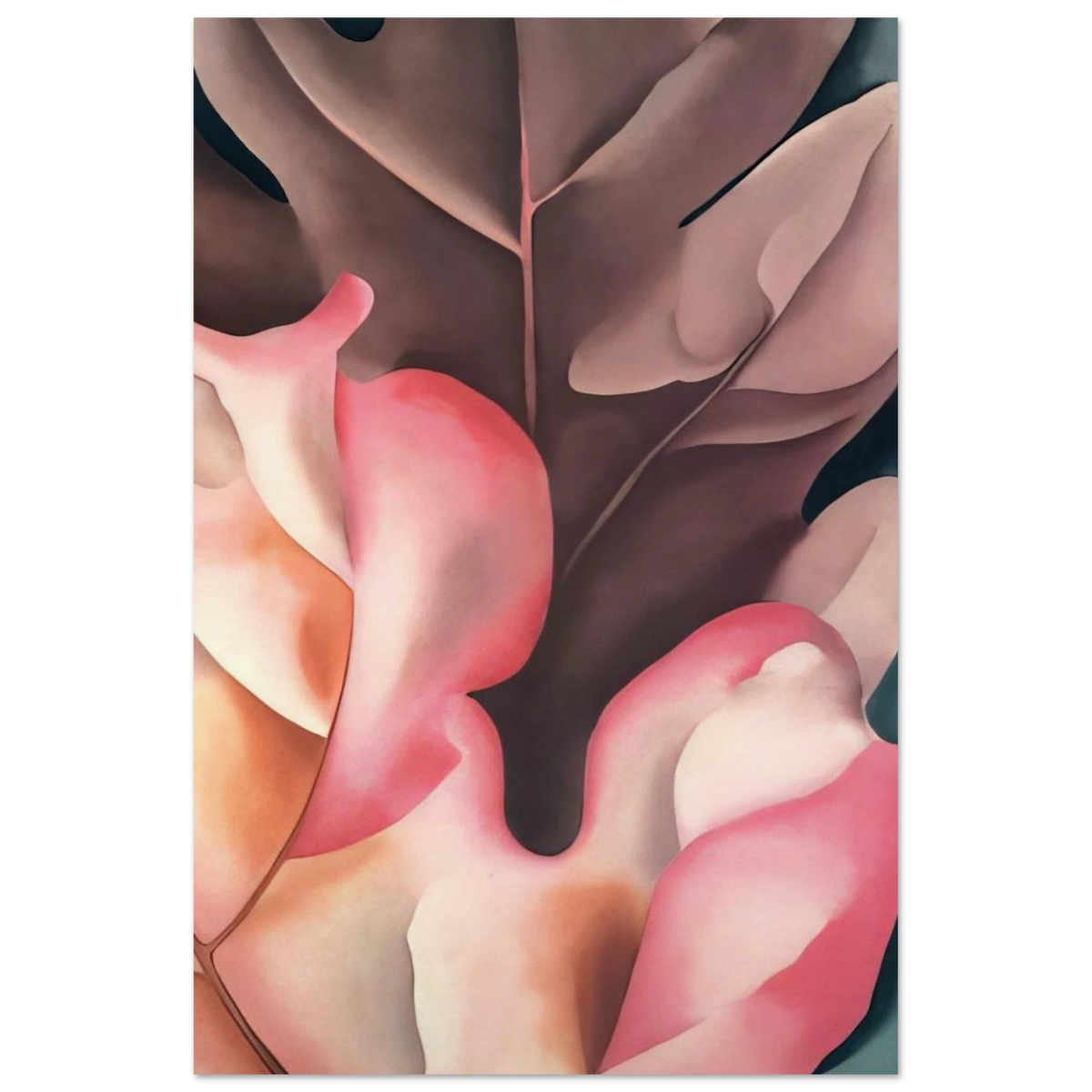 Oak Leaves Pink and Grey Poster | Georgia O'Keeffe Poster | Georgia O Keeffe Prints