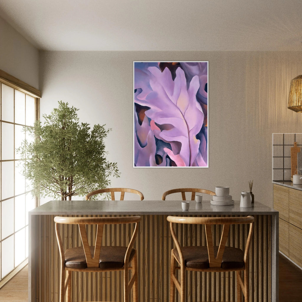 Purple Leaves Framed Poster | Georgia O'Keeffe Framed Prints Wall Art | Georgia O Keeffe Prints