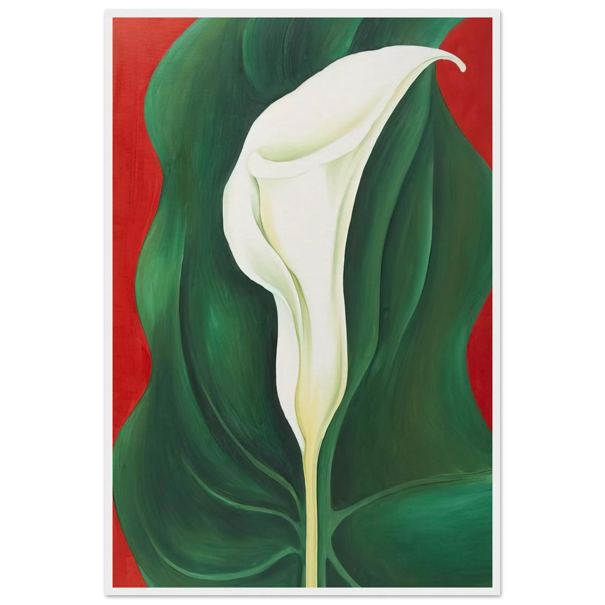 Single Calla Lily  Red  Framed Poster | Georgia O'Keeffe Framed Prints Wall Art | Georgia O Keeffe Prints