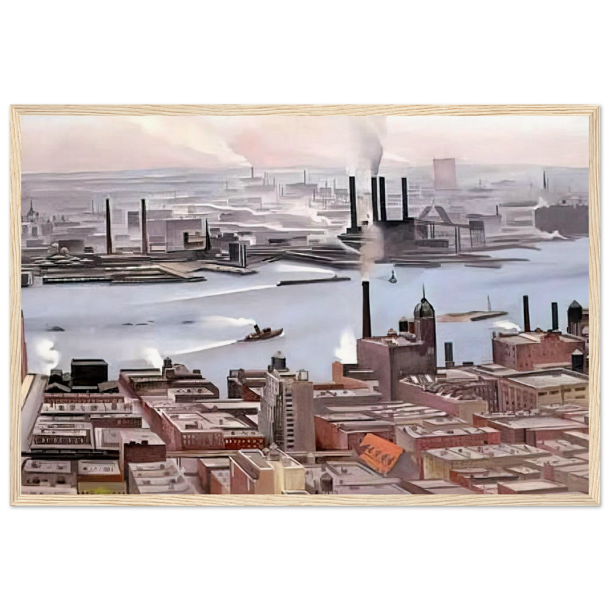 East River from the Thirtieth Story of the Shelton Hotel Framed Poster | Georgia O'Keeffe Framed Prints Wall Art | Georgia O Keeffe Prints