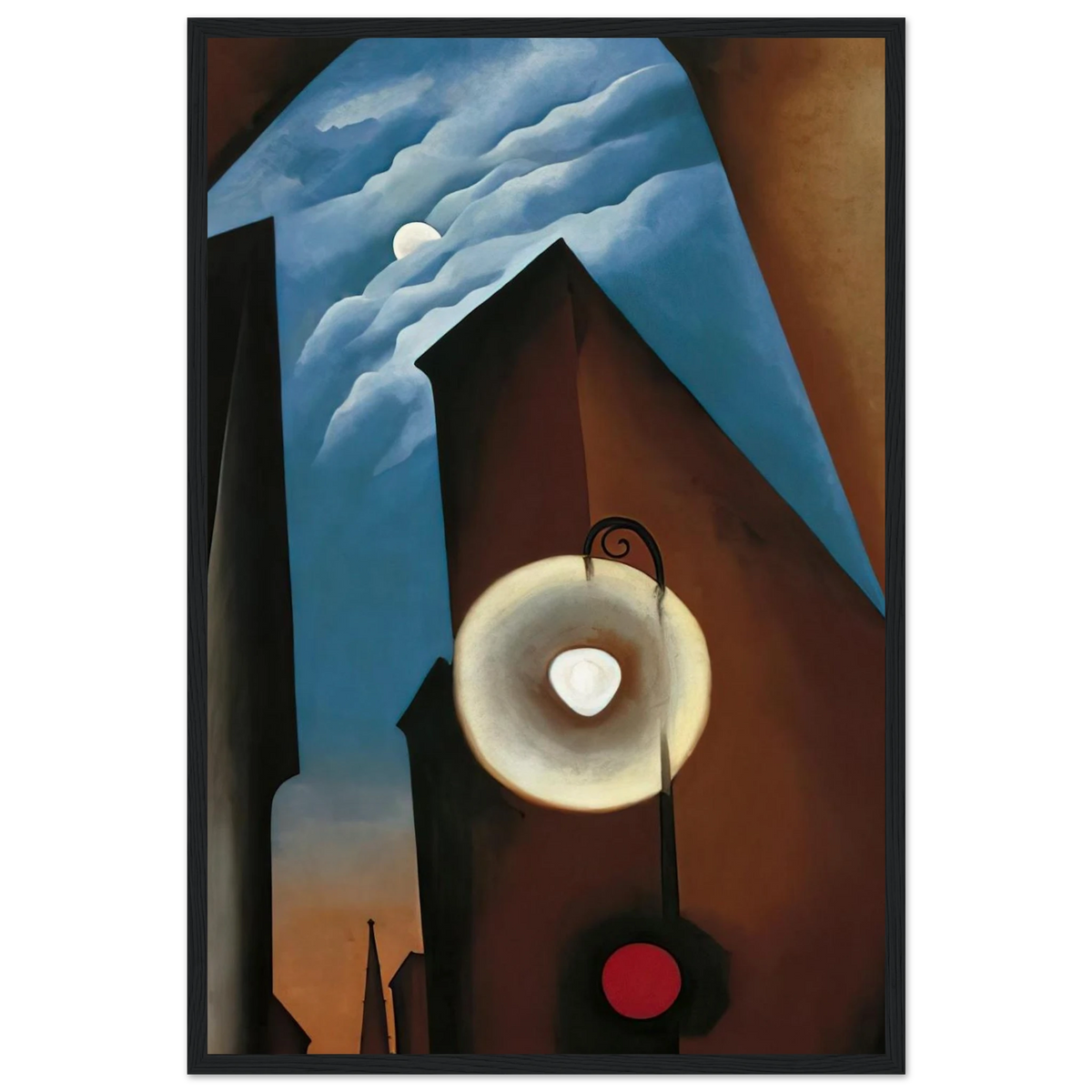 New York with Moon Framed Poster | Georgia O'Keeffe Framed Prints Wall Art | Georgia O Keeffe Prints