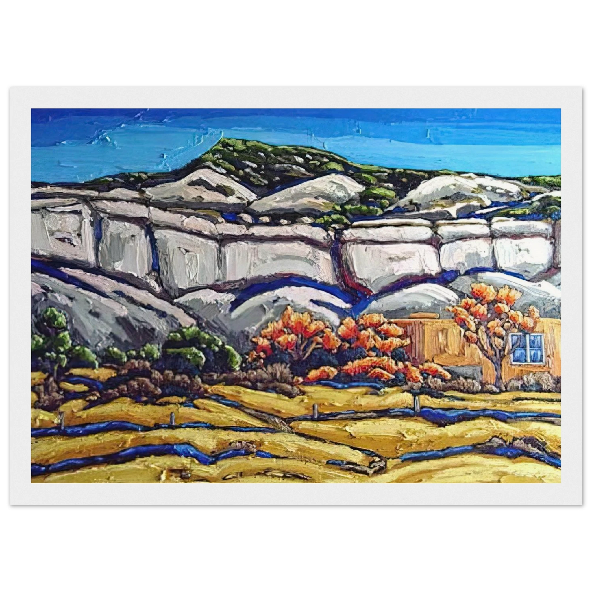 Ghost Ranch Painting Framed Poster | Georgia O'Keeffe Framed Prints Wall Art | Georgia O Keeffe Prints