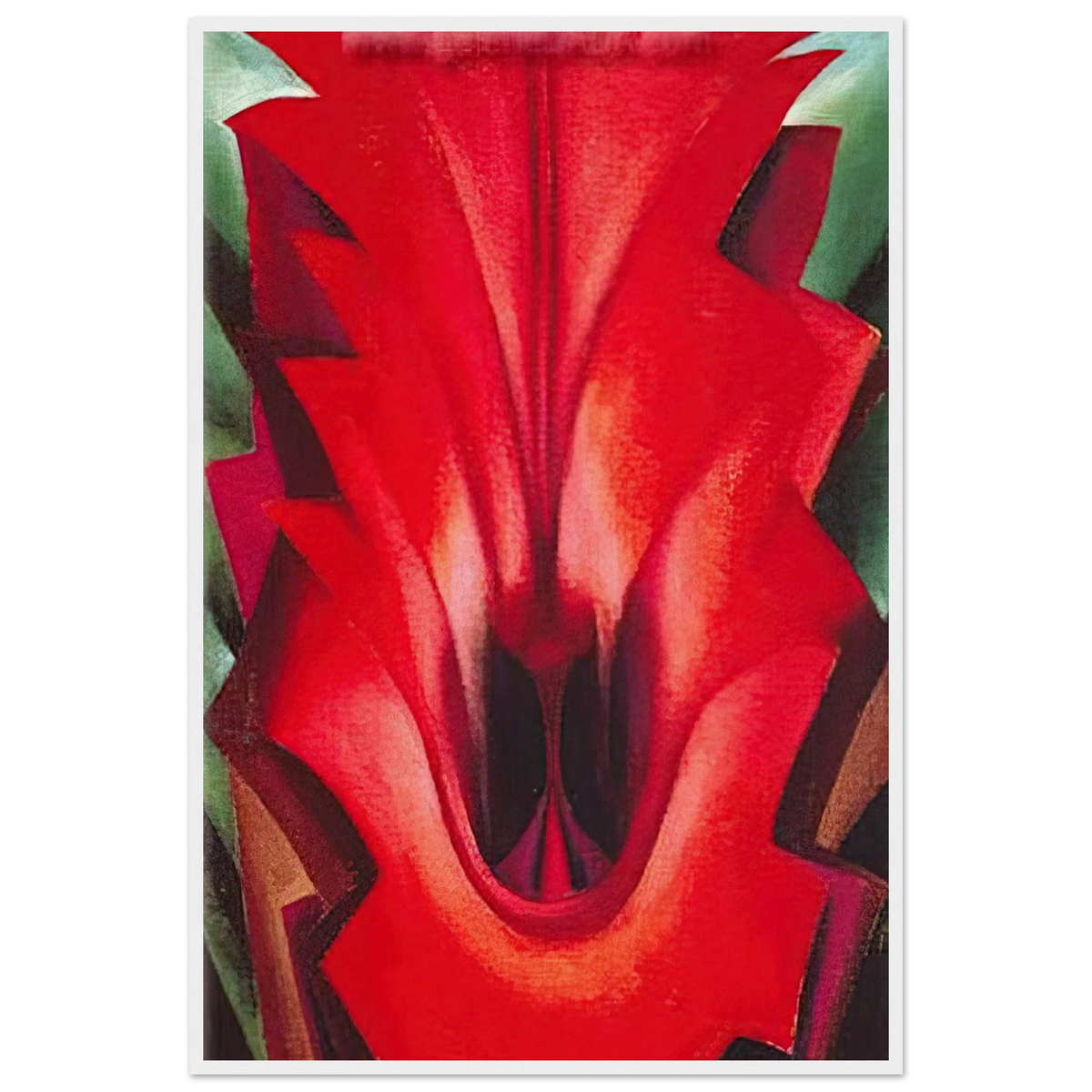 Inside Red Canna Framed Poster | Georgia O'Keeffe Framed Prints Wall Art | Georgia O Keeffe Prints