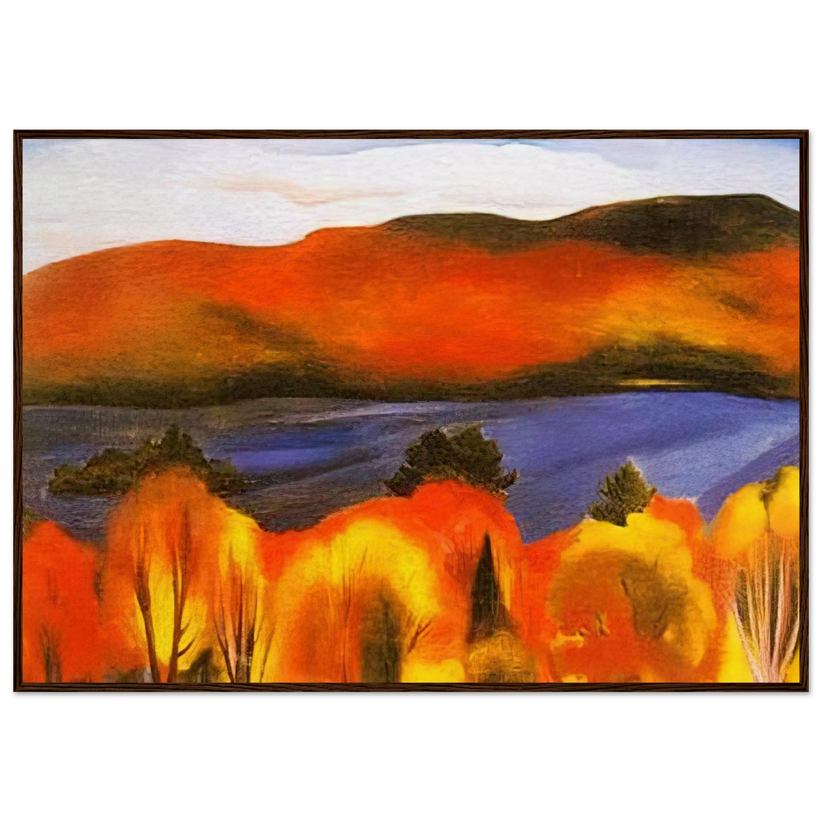 Lake George, Autumn Framed Poster | Georgia O'Keeffe Framed Prints Wall Art | Georgia O Keeffe Prints